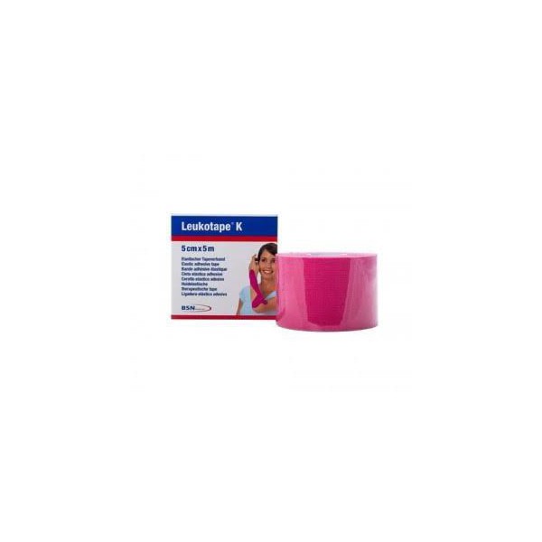 leukotape k cinta adhesiva elastica 5 m x 5 cm rosa