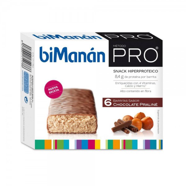bimanan pro barritas chocolate praline 6 barritas
