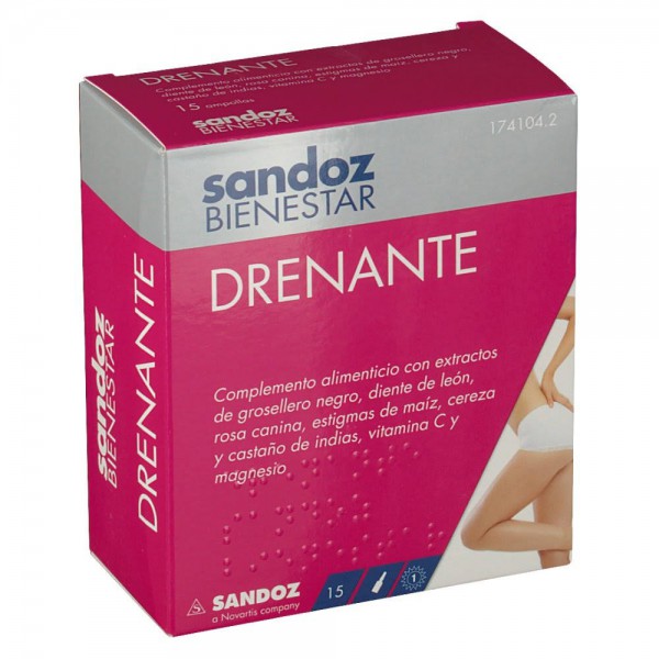 sandoz bienestar drenante 15 ampollas