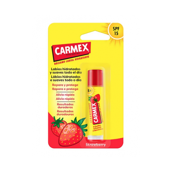 CARMEX BÁLSAMO LABIAL HIDRATANTE BARRA SABOR FRESA SPF 15